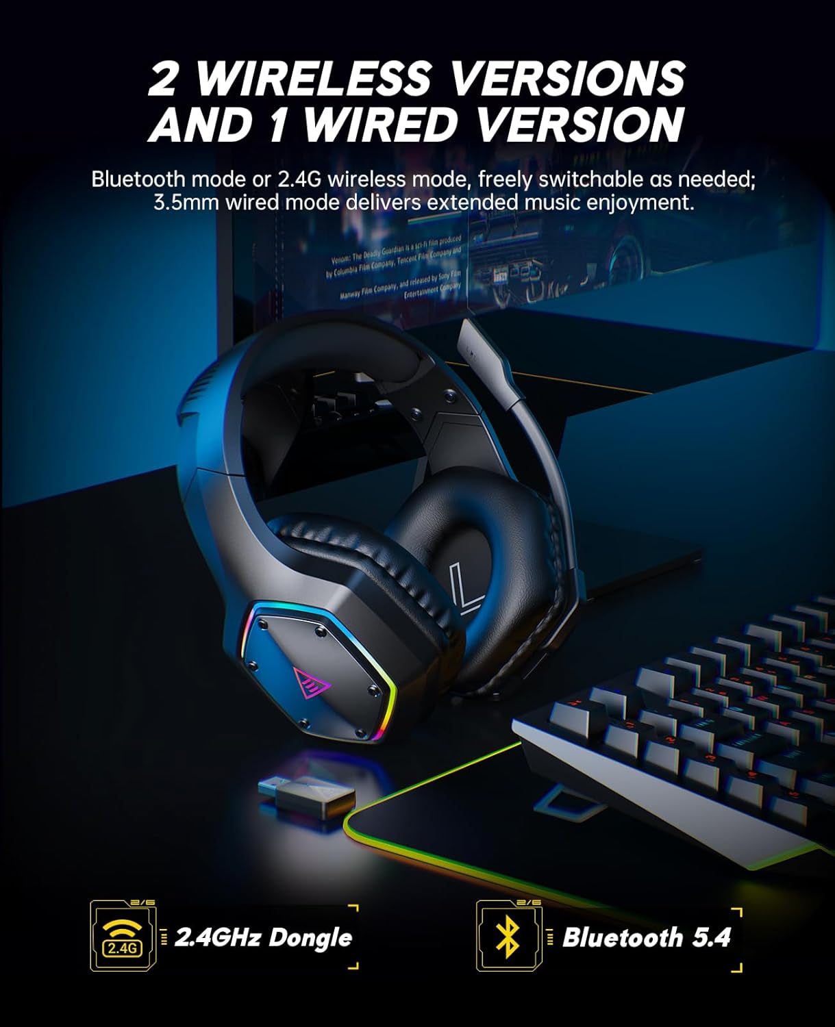 2.4GHz Wireless Gaming Headset - Pc Gaming New ulasan dan harga