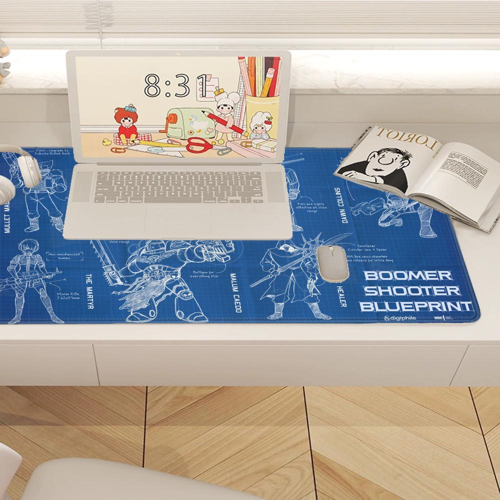 Black Large Mouse Pad Engineer - Pc Gaming Drawing ulasan dan harga