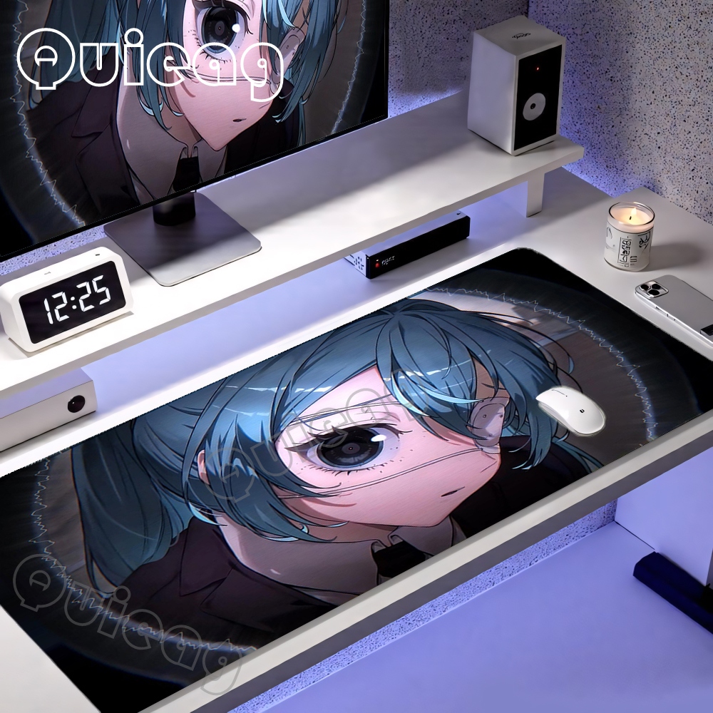 Blue Kawaii Desk Mat Large Ext - Pc Gaming Hatsune Miku ulasan dan harga