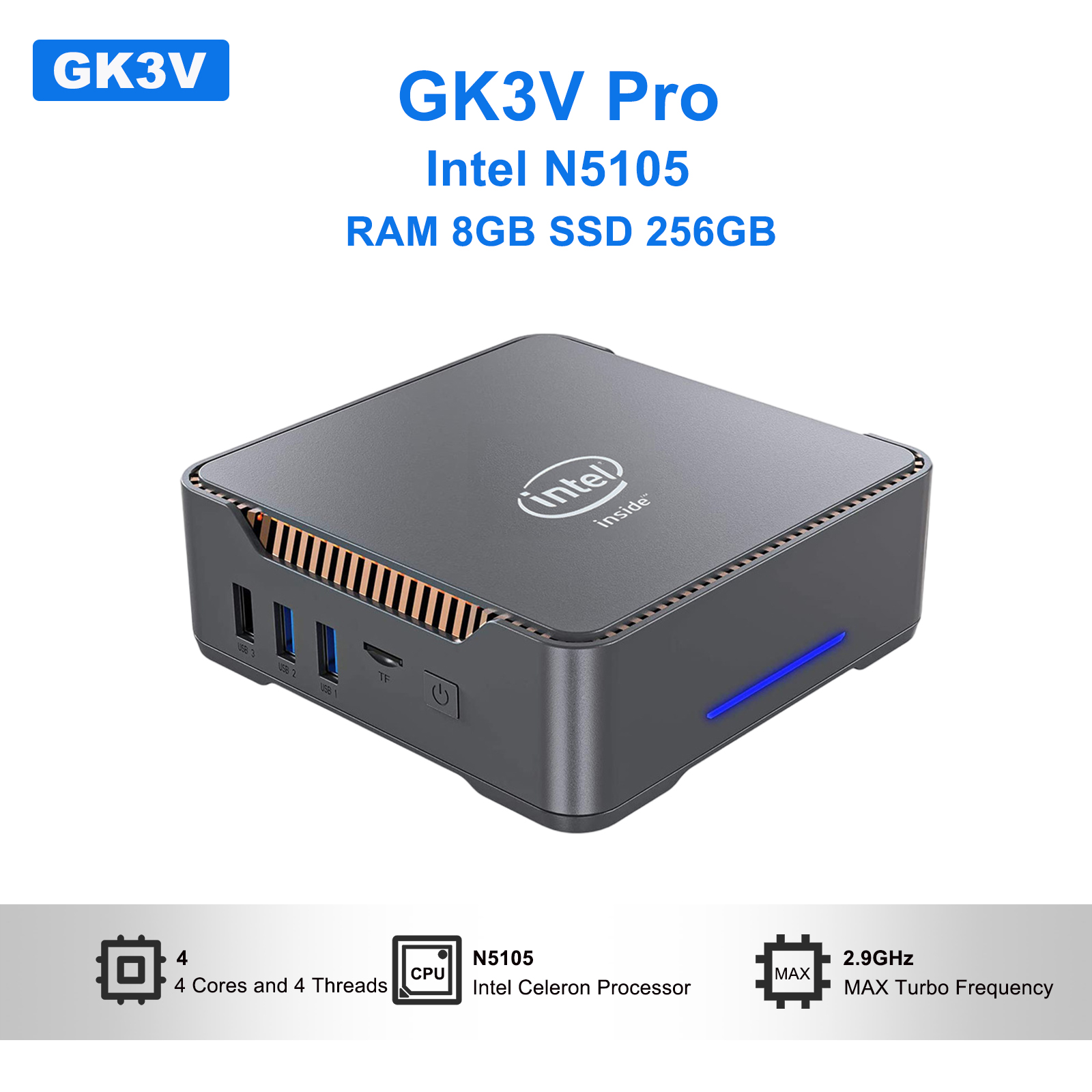 GK3V Pro mini pc Intel N5105 R - Pc Gaming Intel ulasan dan harga