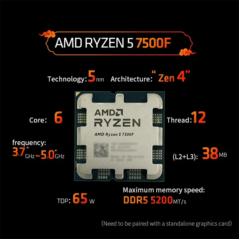 AMD Ryzen 5 7500F 3.7GHz 6-Cor - Pc Gaming New ulasan dan harga
